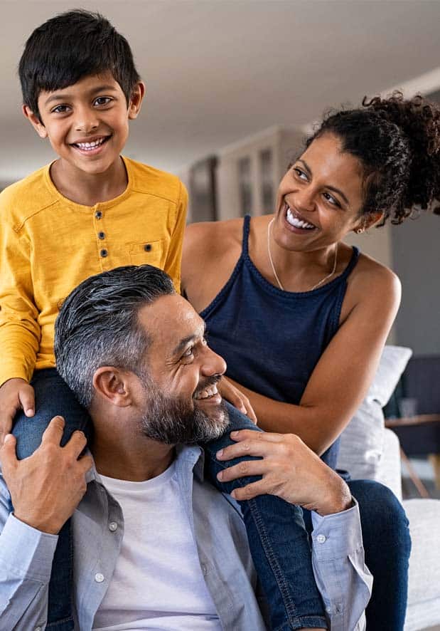 smiling family photo